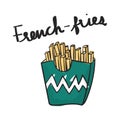 Illustration drawing style of french-fries