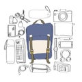 Illustration Drawing Travel Pack Collection Concept