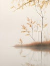 illustration, Drawings about nature and water reflection, Earth tones., ai generative