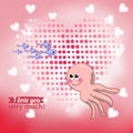 Illustration drawn by animal octopus declaration of love