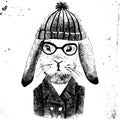 Illustration of dressed up bunny girl