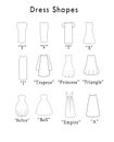 Illustration of dresses shapes and cut lines Royalty Free Stock Photo