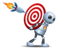 Little robot carry target symbol Royalty Free Stock Photo