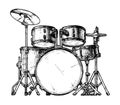Illustration of drum kit