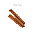 Illustration of dry cinnamon stick spice isotated on white background. Hand drawn illustration. Royalty Free Stock Photo