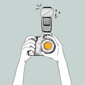 Illustration of DSLR camera isolated