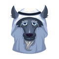Illustration: Dubai Arab Shrewd Business Wolf on White Background.