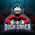 Duck gamer esport mascot logo design