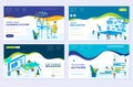 Illustration of e-learning, e-book, online education modern vector concepts. Set of web page design templates. Banners Royalty Free Stock Photo