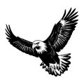 Illustration of eagle in drawing stencil style.