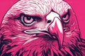 Eagle tattoo design on pink background
