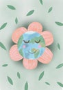 Illustration of Earth planet as a flower.