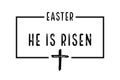 Illustration for Easter Christ is Risen in frame, White background