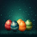 Illustration Easter day background with rabbit cartoon