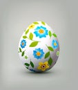illustration. Easter egg decorated with painted flowers, Royalty Free Stock Photo