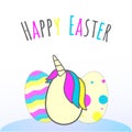 Illustration of easter eggs, `happy easter`