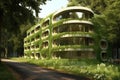 Illustration of eco-friendly homes of the future - Generative AI