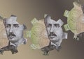 Illustration for economy and finance themes with chilean money and gears