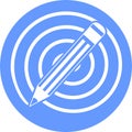 Pencil logo with spiral background