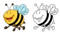 Illustration of educational coloring book-bee