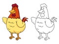 Illustration of educational coloring book -chicken