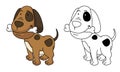 Illustration of educational coloring book-dog