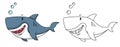 Illustration of educational coloring book-shark