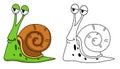 Illustration of educational coloring book-snail