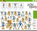 how many cartoon robots characters counting activity