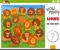 counting cartoon lions animals educational game