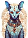 Illustration of Egyptian Sphynx cat