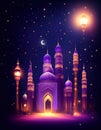 illustration for Eid Al-Adha luxury Iislamic religious day art background generative ai art