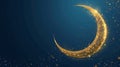 Illustration for eid al-fitr with golden crescent moon Royalty Free Stock Photo
