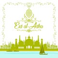 Illustration of Eid mubark and Aid said. beautiful islamic and a