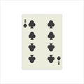 Illustration of an eight of clubs card isolated on a white background