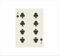 Illustration of eight of clubs playing card isolated on a white background