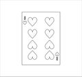 Illustration of an eight of hearts isolated on a white background