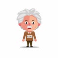 Illustration of Einstein scientist avatar character concept in cartoon flat vector on white background Royalty Free Stock Photo