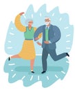 Illustration of an Elderly Couple Dancing