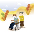 Old Couple on wheelchair