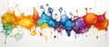 Illustration of electric blue and magenta paint splashes on white background Royalty Free Stock Photo