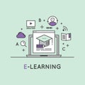 Illustration of Electronic Online Learning Graduation Degree