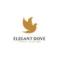 Elegant Flying Dove Bird Logo Design Template