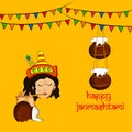 Illustration of Hindu festival Janmashtami