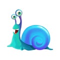 Illustration: Elements Set: Happy Snail. Royalty Free Stock Photo