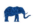 Illustration of elephant blue animal glitter