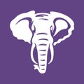 Illustration of Elephant Head Portrait isolated on Purple Background Royalty Free Stock Photo