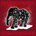 Illustration elephant tattooed Royalty Free Stock Photo