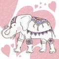 Elephant with heart pattern Royalty Free Stock Photo