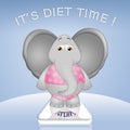 An illustration of elephant who has to lose weight Royalty Free Stock Photo